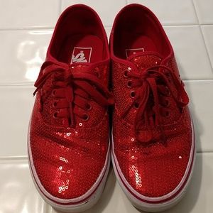 red sequin vans